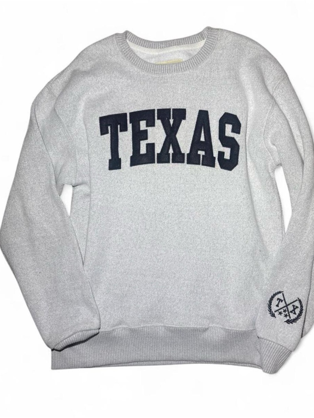 Women's Crewneck Sweater with TEXAS Graphic - Light Gray New York Popular Size M